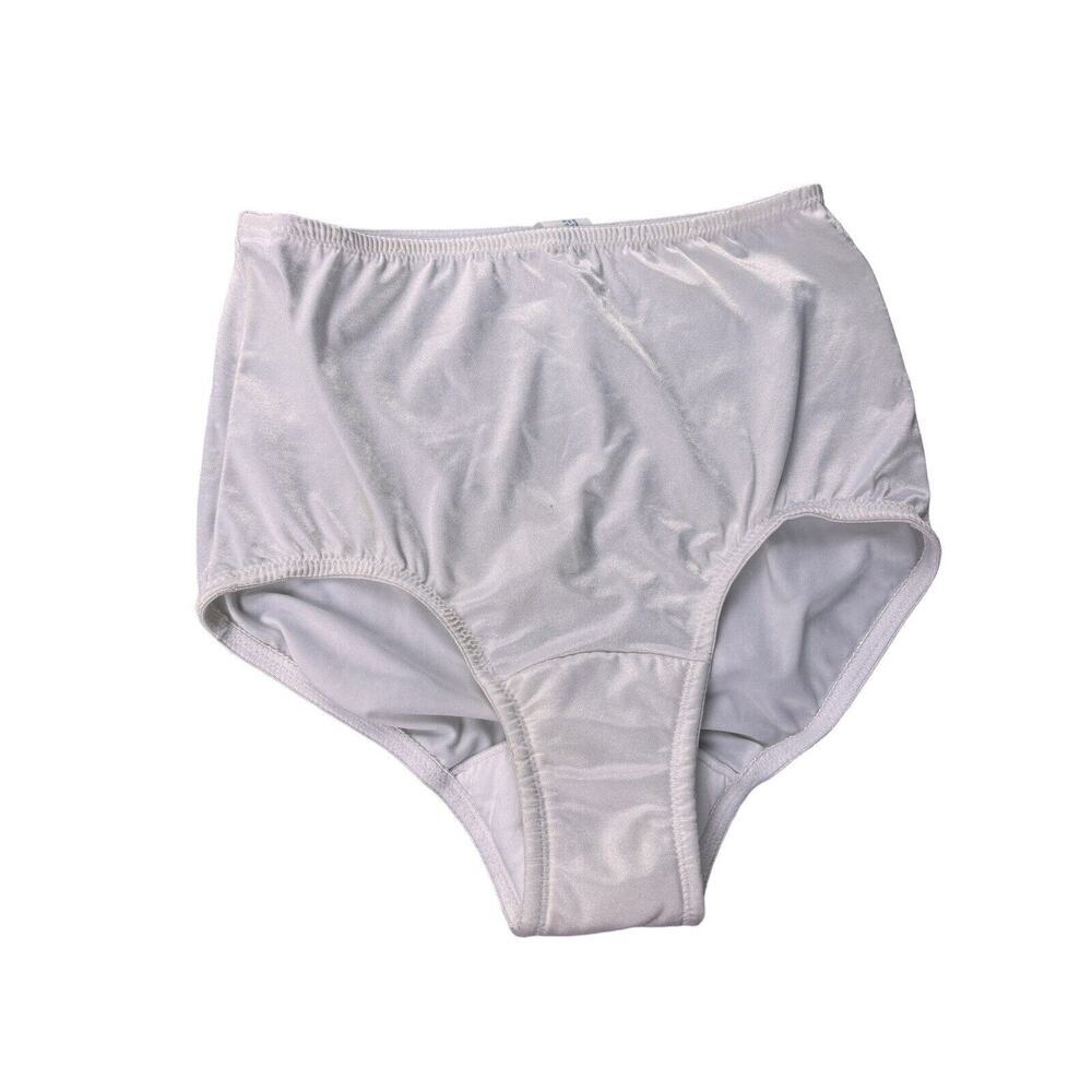 Vintage Nylon Panty Built-in Padded Liner Sanitary White Medium 27-28 Granny